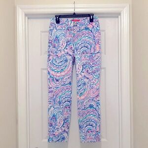 Lilly Pulitzer Women's Printed Casual Pants - Pink & Blue